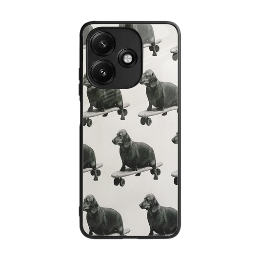 Pup Skater back phone cover | glass case for redmi 12 5g
