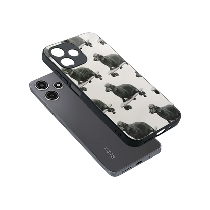 Pup Skater sleek redmi 12 5g cover with tempered glass back and TPU edges