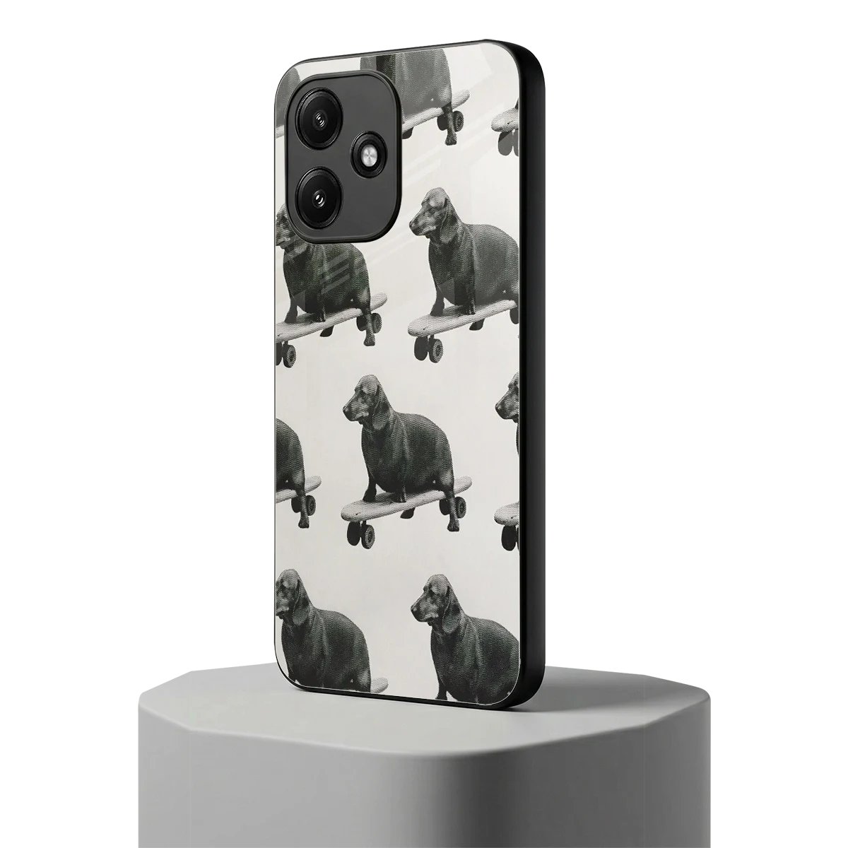 Pup Skater redmi 12 5g mobile cover | shockproof glass phone case