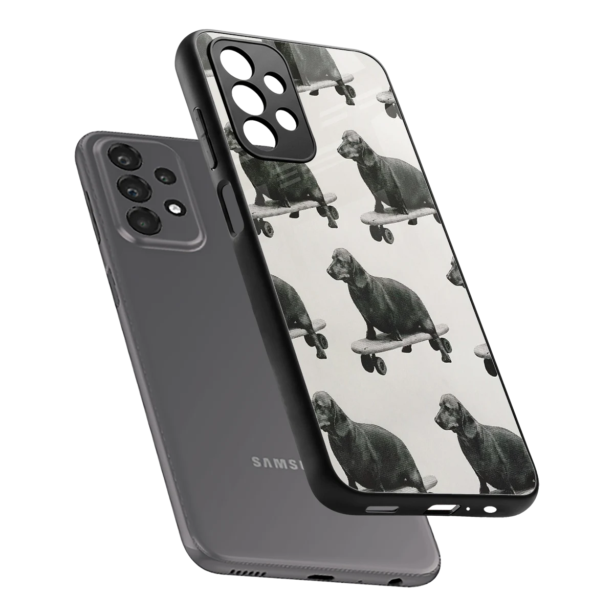 Pup Skater sleek samsung galaxy a23 cover with tempered glass back and TPU edges
