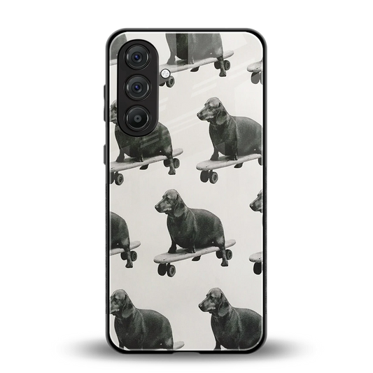 Pup Skater back phone cover | glass case for samsung galaxy m36 5g