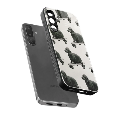 Pup Skater sleek samsung galaxy m56 5g cover with tempered glass back and TPU edges