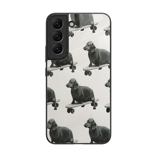 Pup Skater back phone cover | glass case for samsung galaxy s22