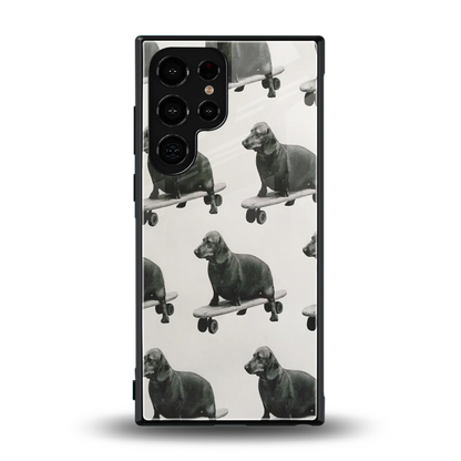 Pup Skater back phone cover | glass case for samsung galaxy s23 ultra
