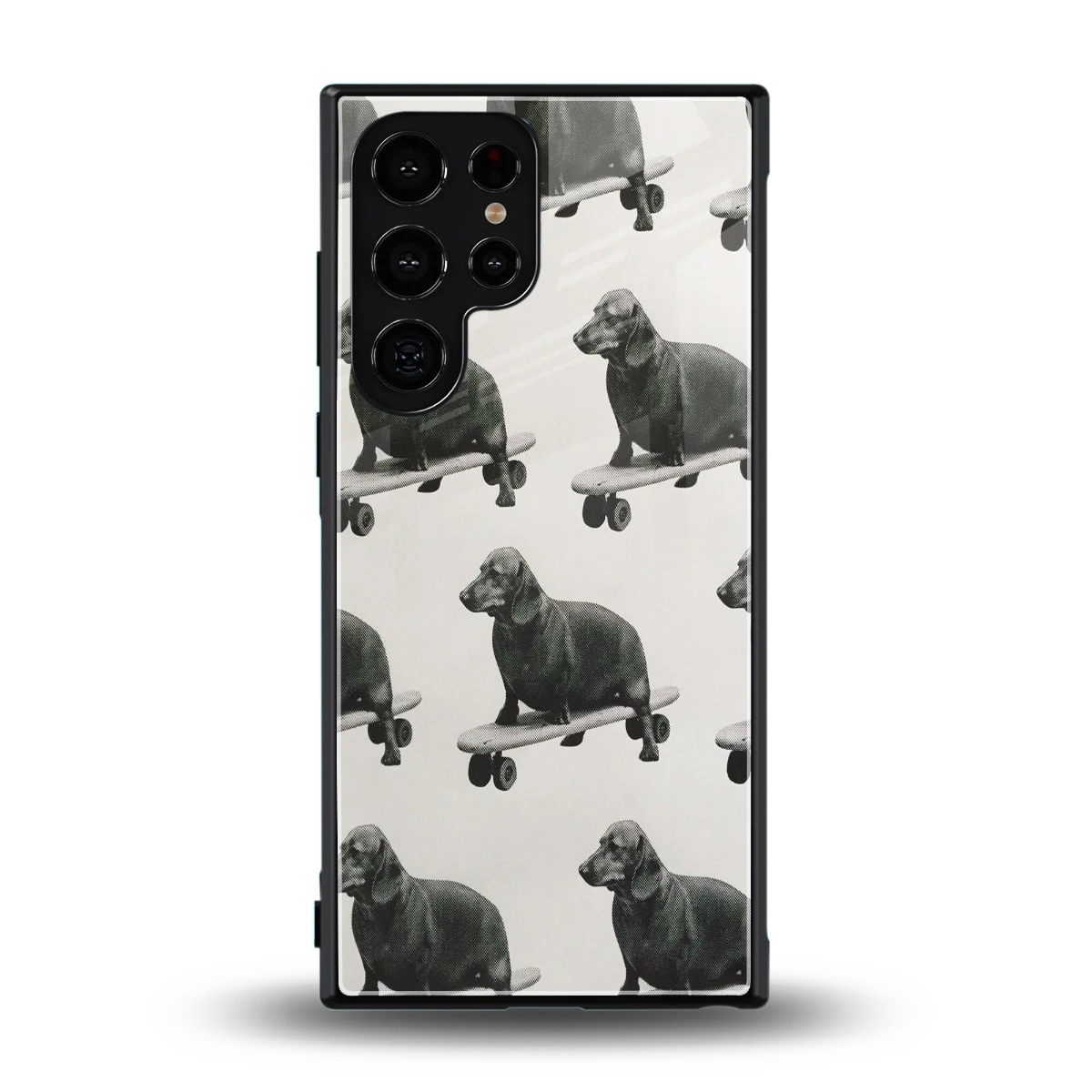 Pup Skater back phone cover | glass case for samsung galaxy s24 ultra