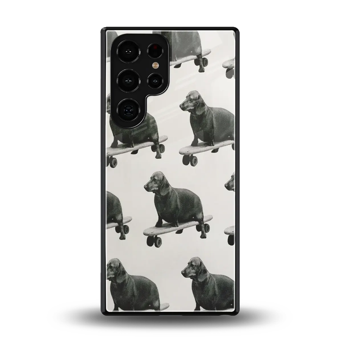 Pup Skater back phone cover | glass case for samsung galaxy s25 ultra