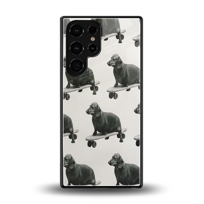 Pup Skater back phone cover | glass case for samsung galaxy s25 ultra