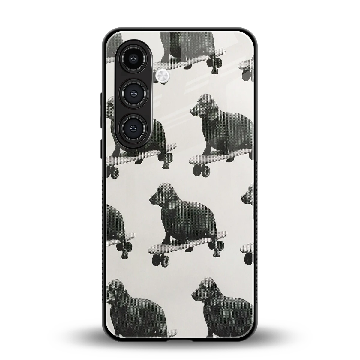 Pup Skater back phone cover | glass case for samsung galaxy s23 fe