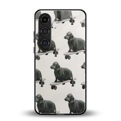 Pup Skater back phone cover | glass case for samsung galaxy s23 fe