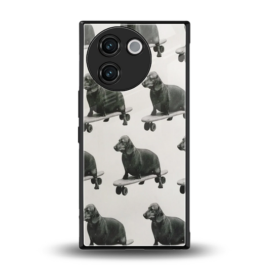 Pup Skater back phone cover | glass case for vivo v30e