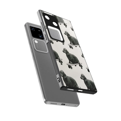 Pup Skater sleek vivo v30 cover with tempered glass back and TPU edges