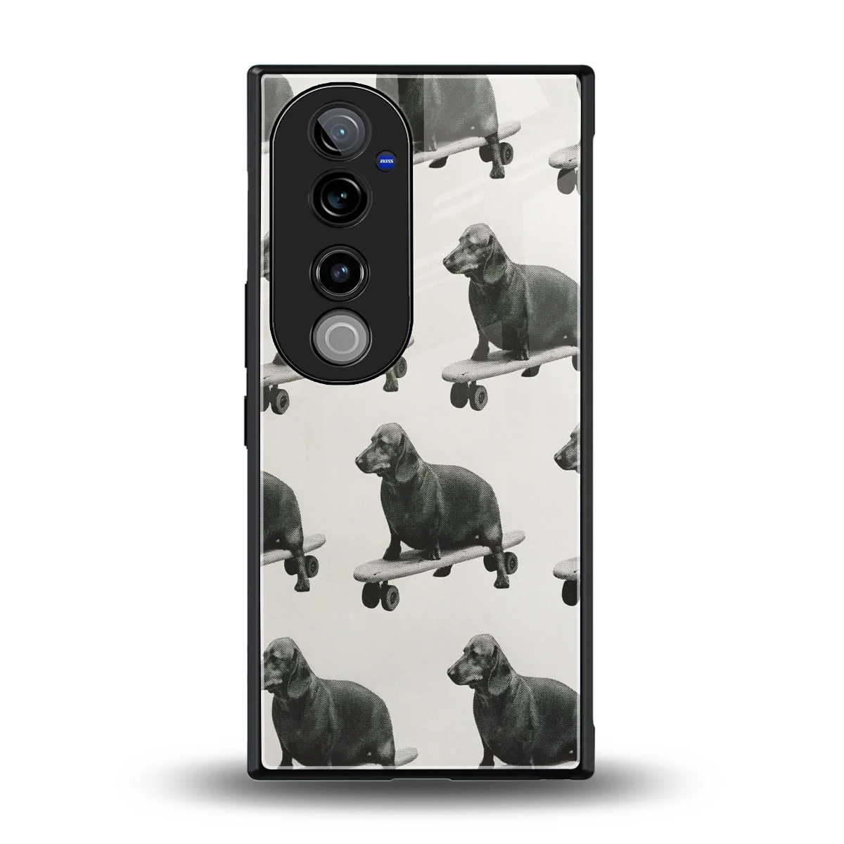 Pup Skater back phone cover | glass case for vivo v40 pro