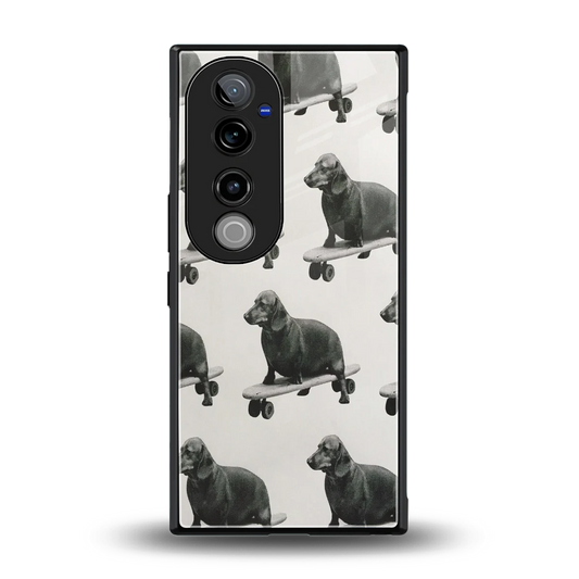 Pup Skater back phone cover | glass case for vivo v40 pro