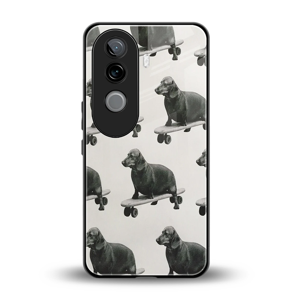 Pup Skater back phone cover | glass case for vivo v40e