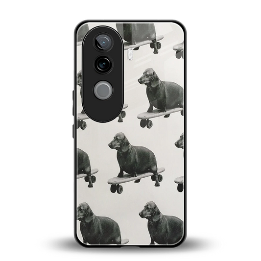 Pup Skater back phone cover | glass case for vivo v40e