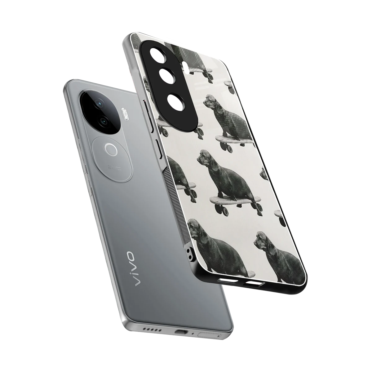 Pup Skater sleek vivo v40e cover with tempered glass back and TPU edges
