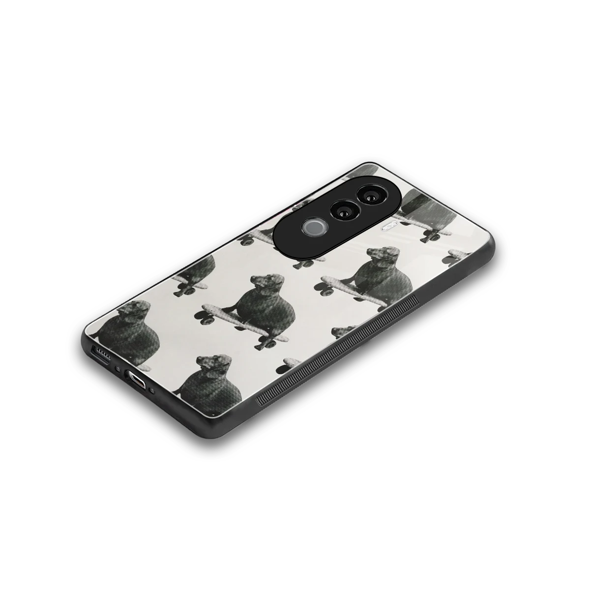 Pup Skater stylish phone case for vivo v40e | glossy glass and slim fit