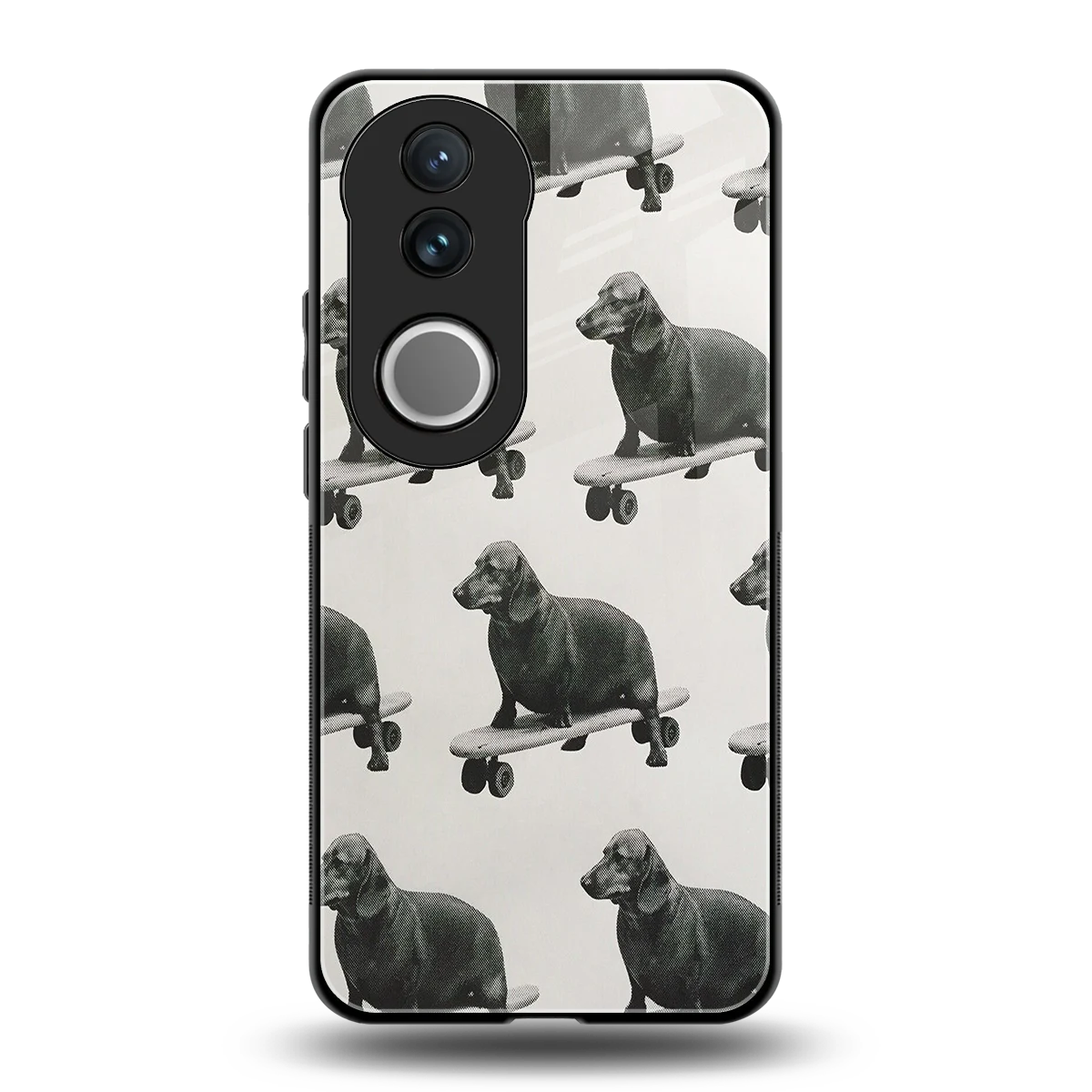 Pup Skater back phone cover | glass case for vivo v50