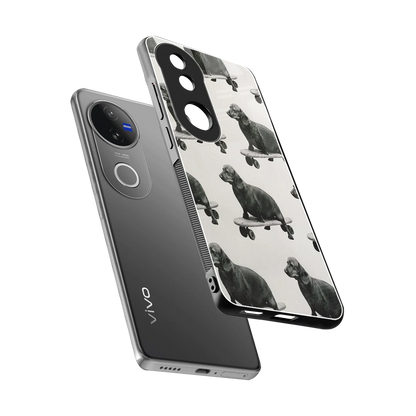 Pup Skater sleek vivo v50 cover with tempered glass back and TPU edges