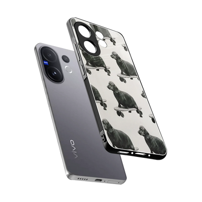 Pup Skater sleek vivo v60 cover with tempered glass back and TPU edges