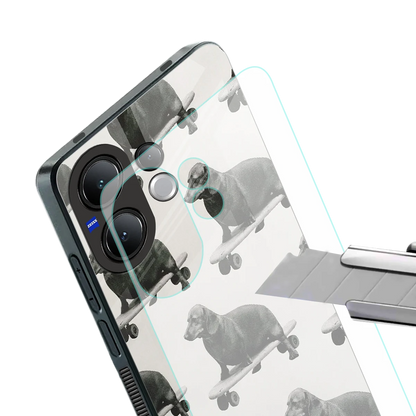 Pup Skater stylish phone case for vivo v60 | glossy glass and slim fit