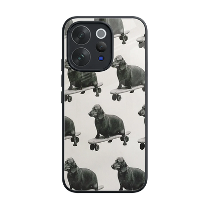 Pup Skater back phone cover | glass case for vivo v70
