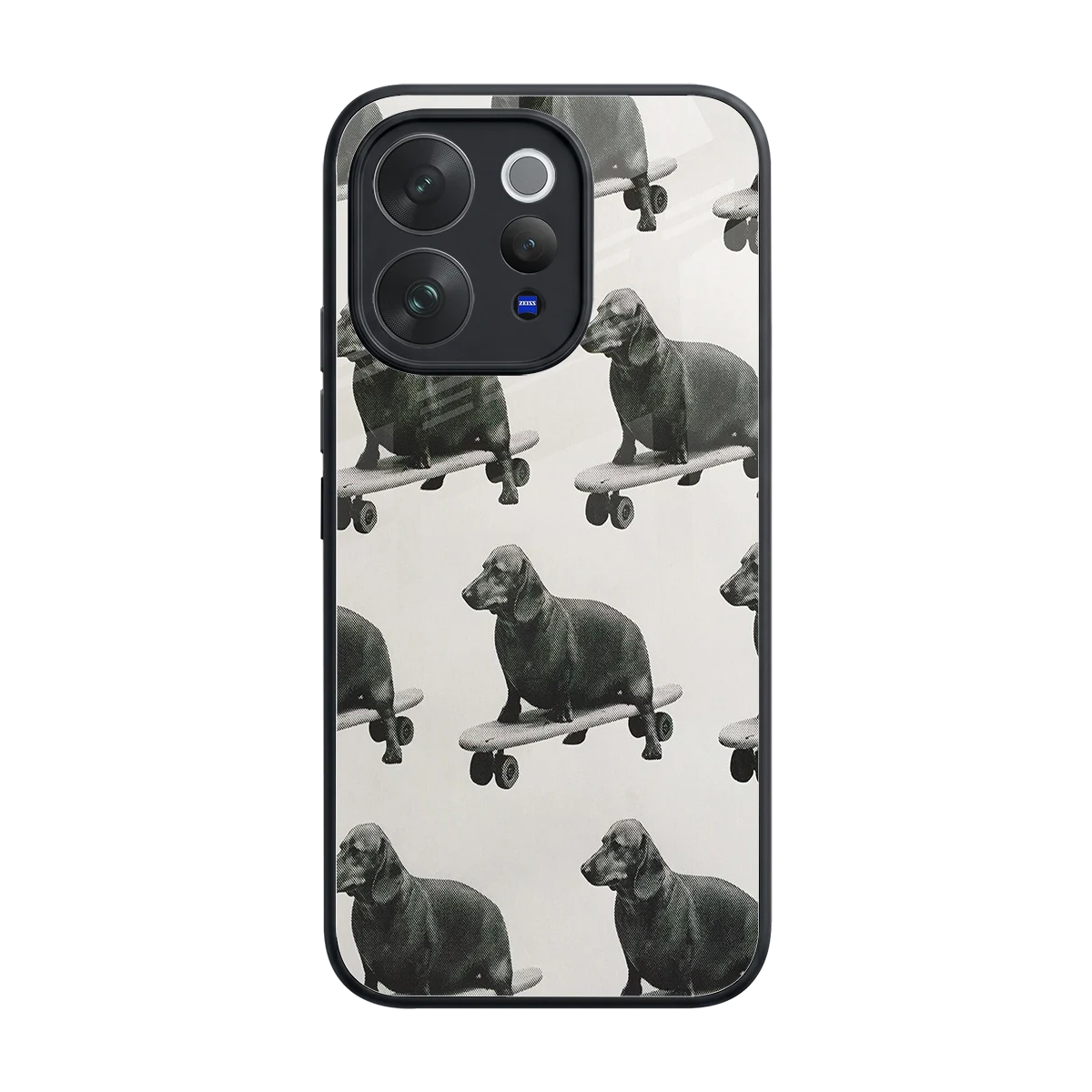 Pup Skater back phone cover | glass case for vivo v70 elite