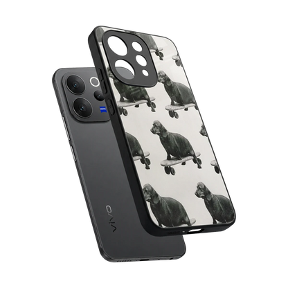 Pup Skater sleek vivo v70 cover with tempered glass back and TPU edges