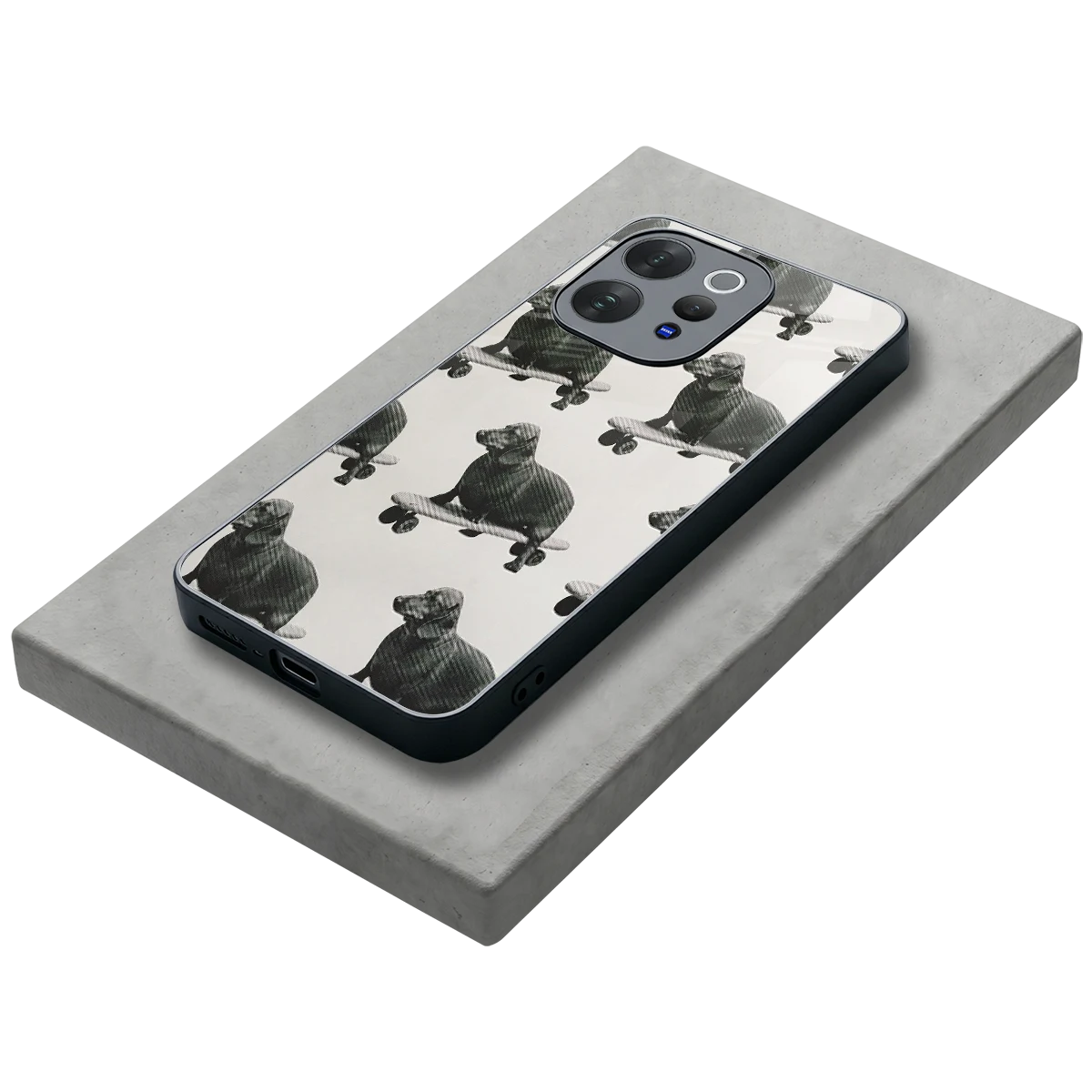 Pup Skater stylish phone case for vivo v70 elite | glossy glass and slim fit