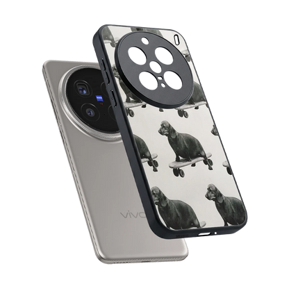 Pup Skater sleek vivo x200 pro cover with tempered glass back and TPU edges