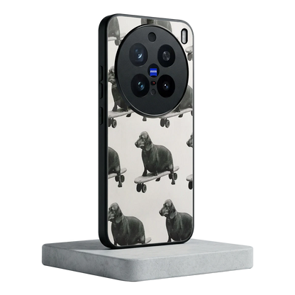 Pup Skater vivo x200 pro mobile cover | shockproof glass phone case