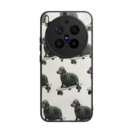 Pup Skater back phone cover | glass case for vivo x300 pro