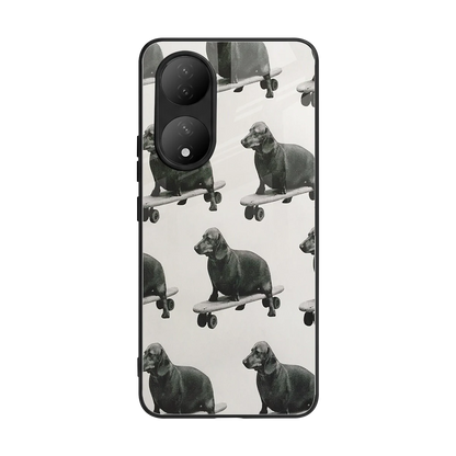 Pup Skater back phone cover | glass case for Vivo-y100