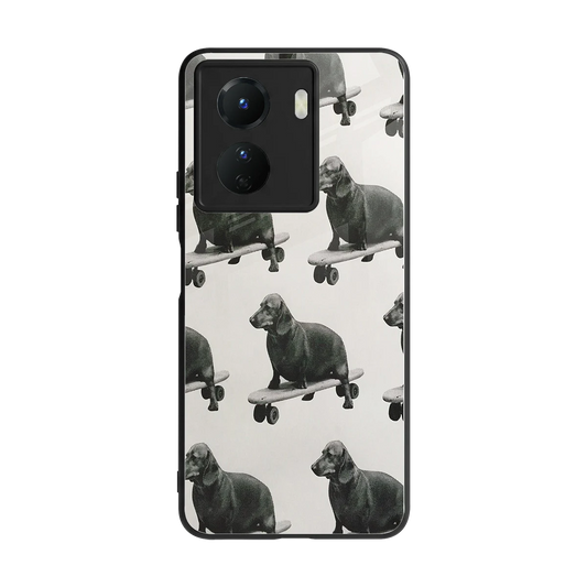 Pup Skater back phone cover | glass case for vivo y16