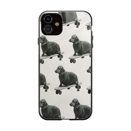 Pup Skater back phone cover | glass case for iphone 12