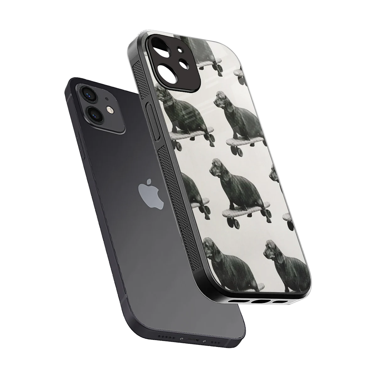Pup Skater sleek iphone 11 cover with tempered glass back and TPU edges