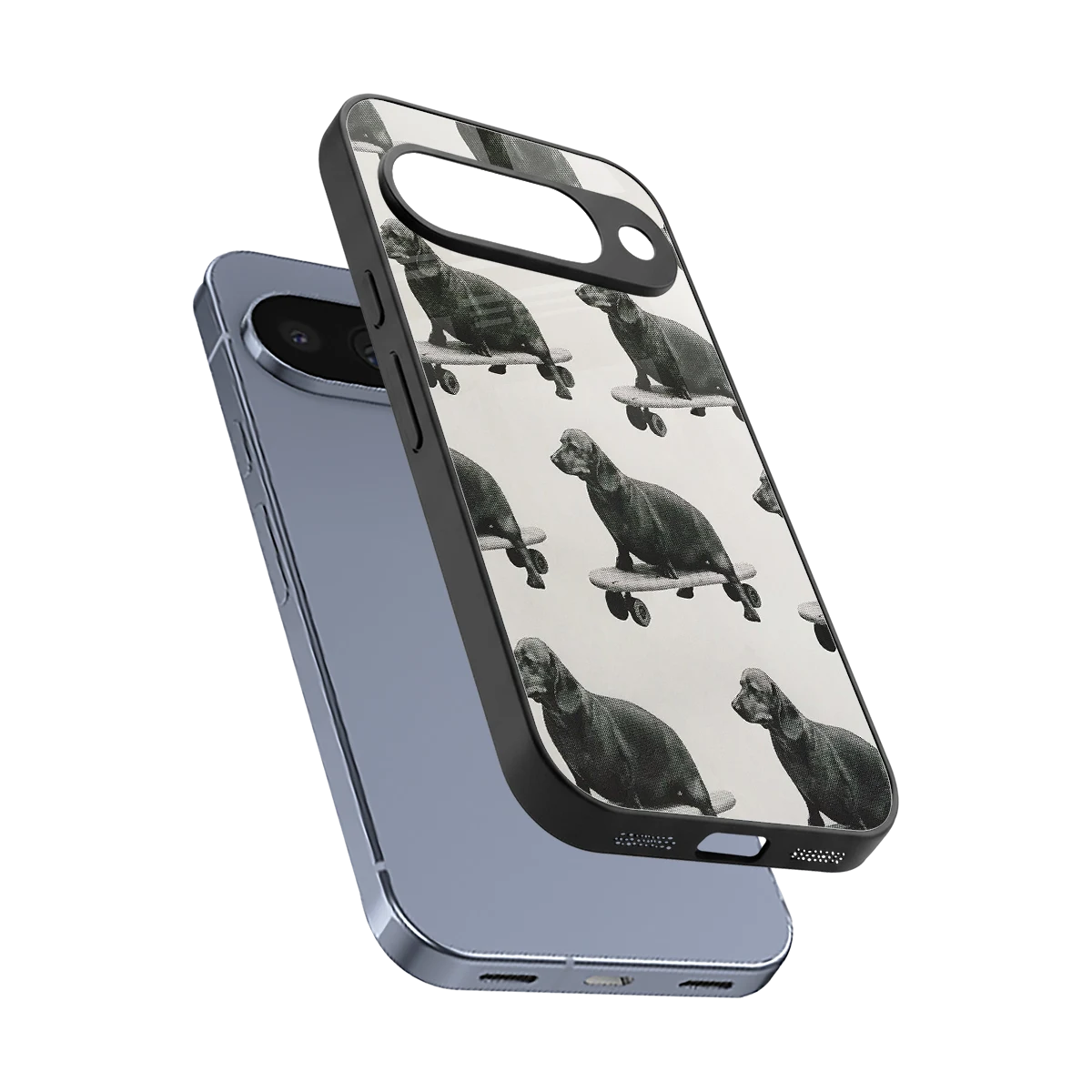 Pup Skater sleek google pixel 10 cover with tempered glass back and TPU edges