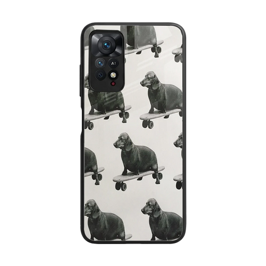 Pup Skater back phone cover | glass case for redmi note 11 pro