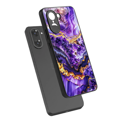 Purple Majesty sleek oneplus nord ce5 5g cover with tempered glass back and TPU edges
