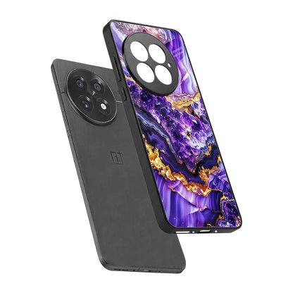 Purple Majesty sleek oneplus 13 cover with tempered glass back and TPU edges