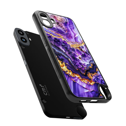 Purple Majesty sleek cmf nothing phone 1 cover with tempered glass back and TPU edges