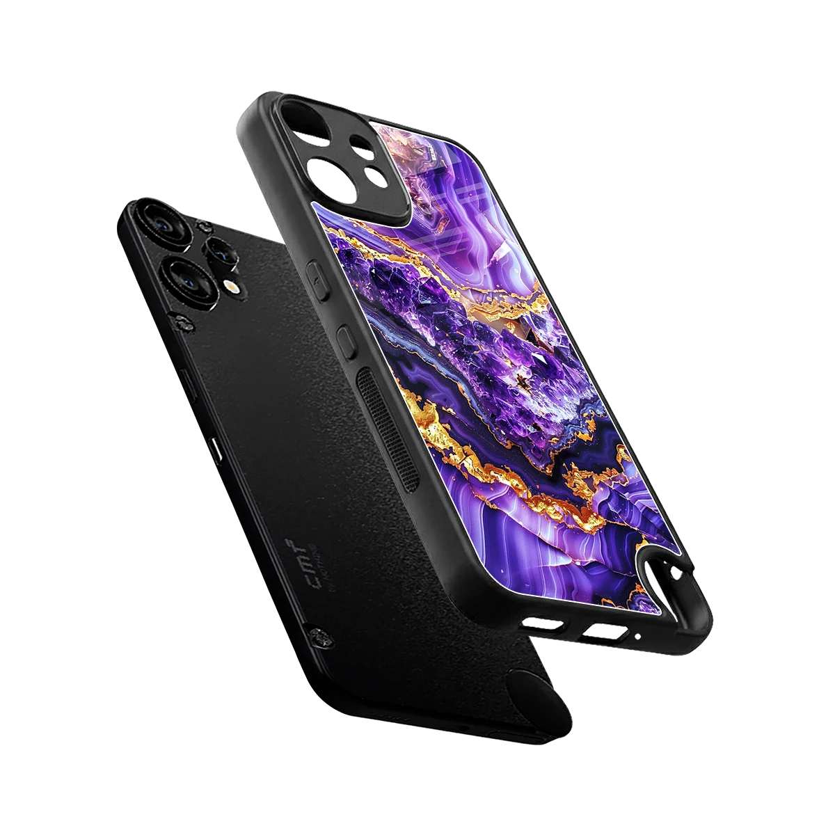 Purple Majesty sleek cmf nothing phone 2 pro cover with tempered glass back and TPU edges