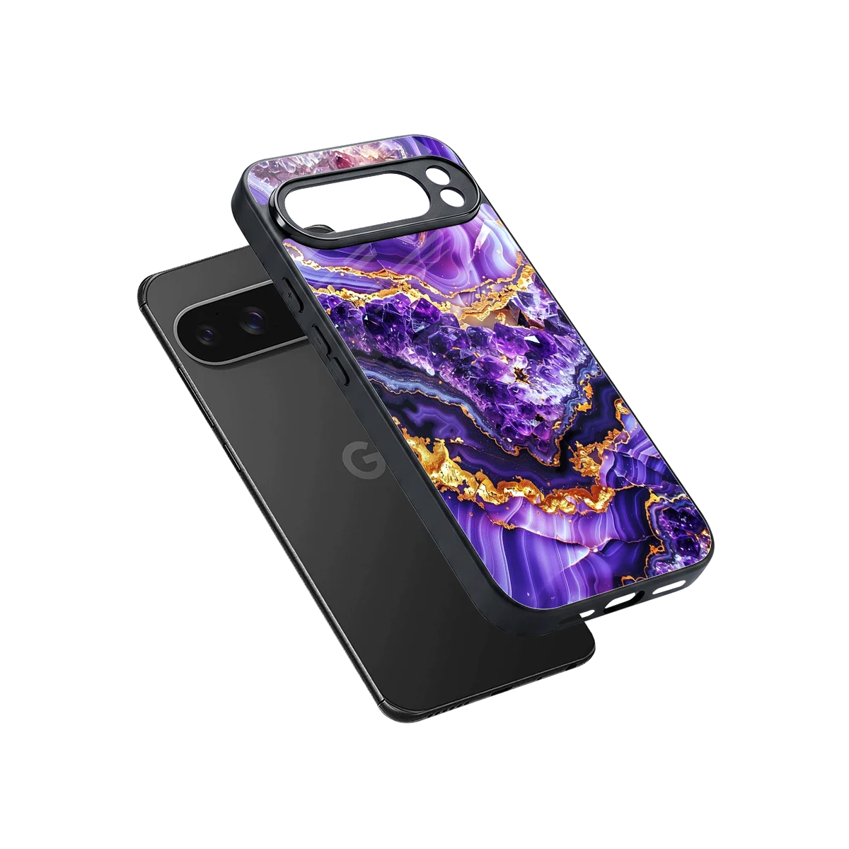 Purple Majesty sleek google pixel 10 pro xl cover with tempered glass back and TPU edges