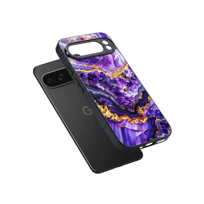 Purple Majesty sleek google pixel 10 pro xl cover with tempered glass back and TPU edges
