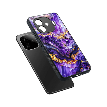 Purple Majesty sleek iqoo neo 10r 5g cover with tempered glass back and TPU edges
