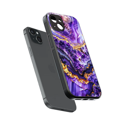 Purple Majesty sleek iphone 14 plus cover with tempered glass back and TPU edges