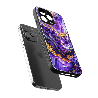 Purple Majesty sleek iphone 15 pro max cover with tempered glass back and TPU edges