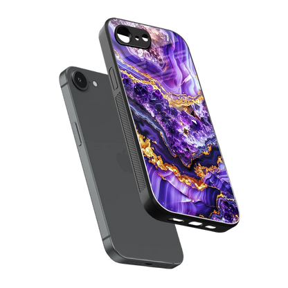 Purple Majesty sleek iphone 16e cover with tempered glass back and TPU edges