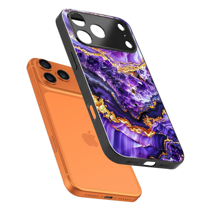 Purple Majesty sleek iphone 17 pro max cover with tempered glass back and TPU edges