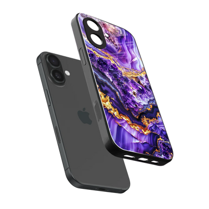 Purple Majesty sleek iphone 17 cover with tempered glass back and TPU edges